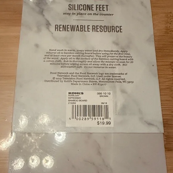 Food Network Natural Bamboo Cutting Board NEW - Picture 7 of 9